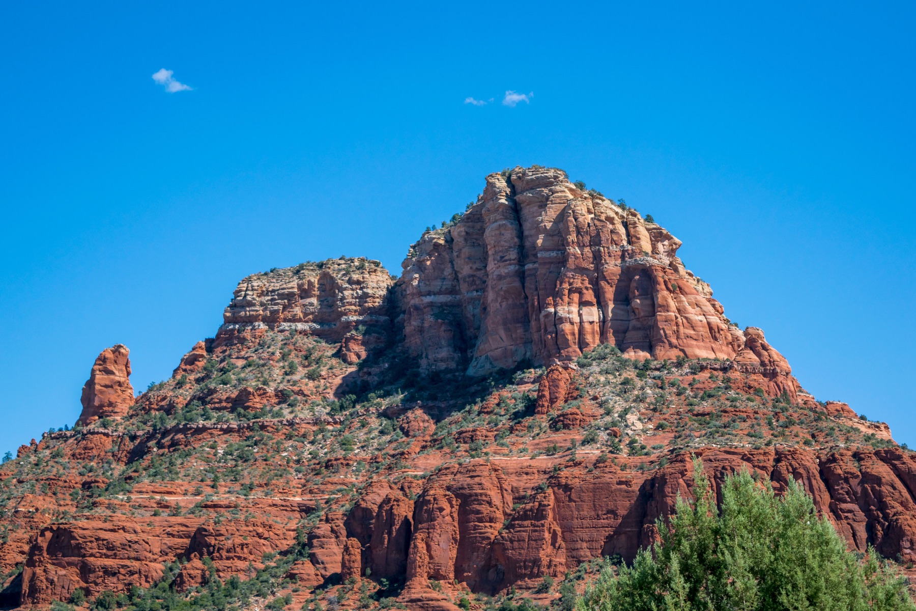 Sedona red-rock formations beneath a blue sky
